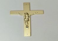 Χλωμό χρυσό Crucifix 24×14cm φέρετρων PP πλαστικό για τη νεκρική κασετίνα