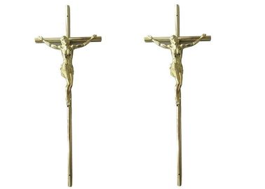 Νεκρικό Crucifix διακοσμήσεων επιφάνειας κασετινών, 37 × 13,7 εκατ. ο χρυσός Ιησούς Casket Cross