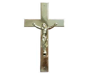 Ασημένιο χρώμα ο πλαστικός Ιησούς Coffin Crucifix Size 24 × 14 εκατ. για τη νεκρική κασετίνα