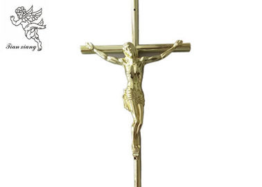 Ο χρυσός Ιησούς Casket Cross Size 37×13.7 εκατ., Ιησούς 3 # διαγώνιο PP υλικό φέρετρων