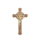 Crucifix φέρετρων κασετινών διαγώνιο PP του Ιησού 3# υλικό διαγώνιο χρυσό χρώμα