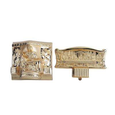 Κασετινών διαγώνιο 37×13.7cm χρυσό διαγώνιο Crucifix φέρετρων χρώματος PP υλικό