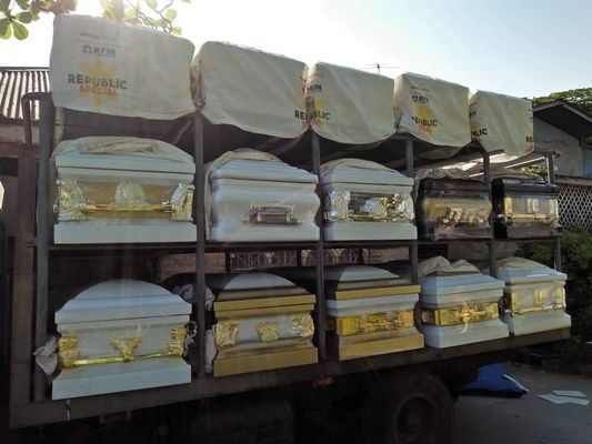 Χρυσές πλαστικές κασετινών εξαρτημάτων αμερικανικές συναρμολογήσεις φέρετρων ύφους νεκρικές