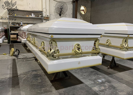 Elegant Metal Casket Rectangle shape With Swing Bar Handle Decorable