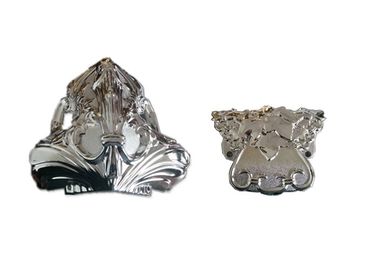 Polished Plating Casket Accessories , Ornamental Casket Hardware Wholesale Plastic Material